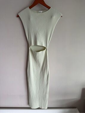 Wilfred Ribbed Midi Dress in Light Sage